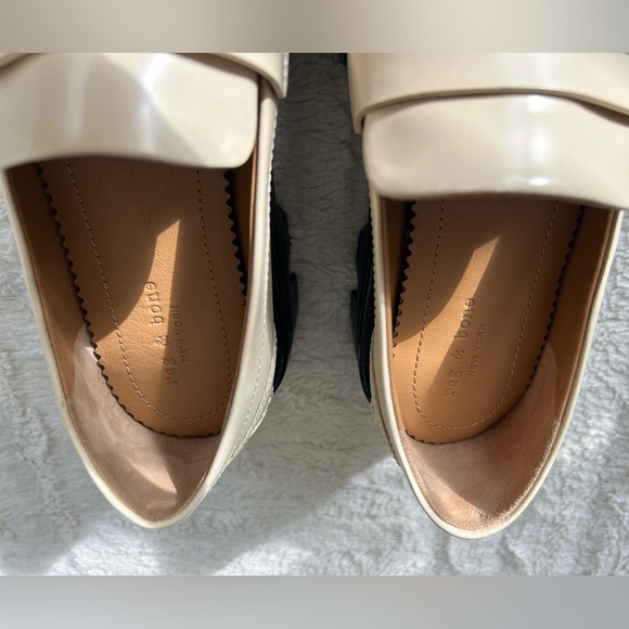 rag & bone Quinn Lug Sole Penny Loafer in Greige/Cream size 37.5 - New! - Picture 12 of 14
